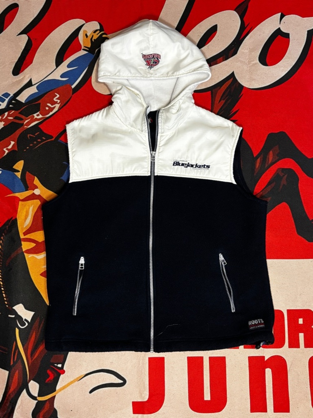Sleeveless Columbus Blue Jackets Zip-Up Hoodie